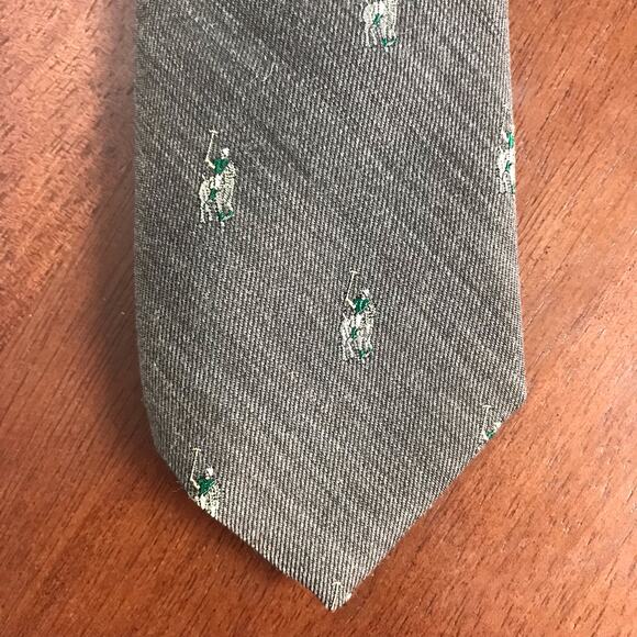 Robert Talbott VTG Silk & Wool Blend Gray Polo Classic Width Necktie Tie Horne's - Picture 2 of 7